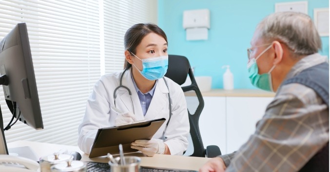 Pharmacist managing stock